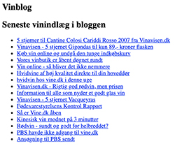 Titler på blogindlæg på den gamle vinbutikken
